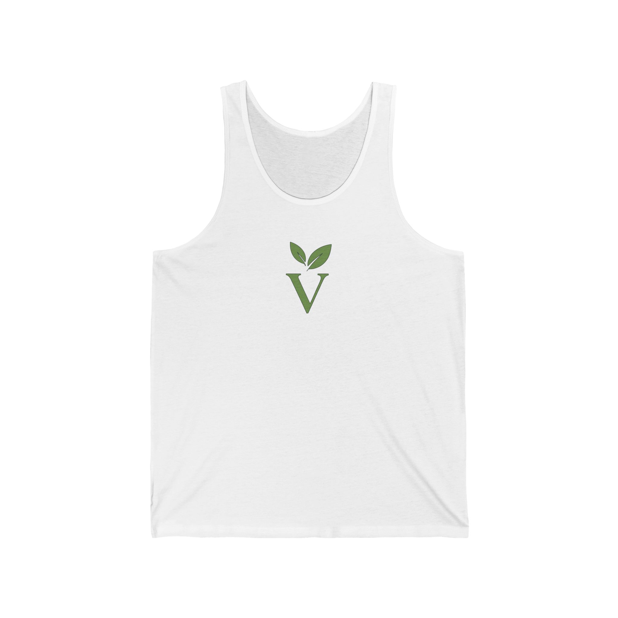 Vegan Leaf ‘V’ Tank Top – Minimal Plant-Based Pride Sleeveless Shirt